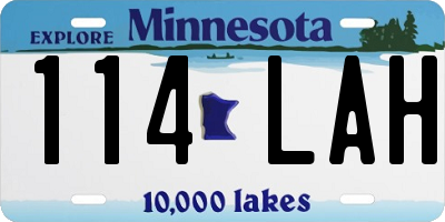 MN license plate 114LAH