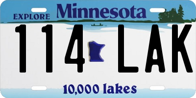 MN license plate 114LAK