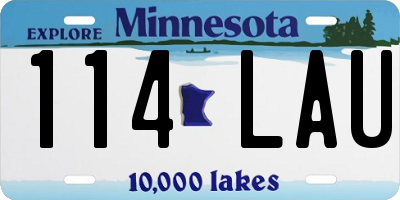 MN license plate 114LAU