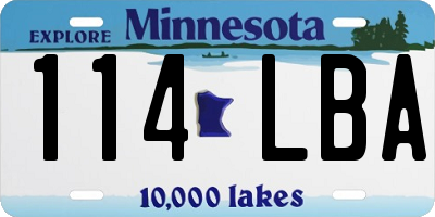 MN license plate 114LBA