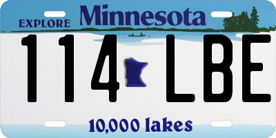 MN license plate 114LBE