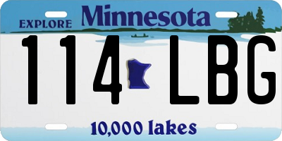 MN license plate 114LBG