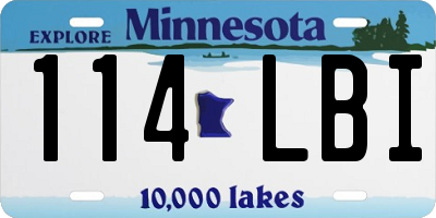MN license plate 114LBI