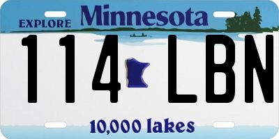 MN license plate 114LBN