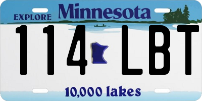 MN license plate 114LBT
