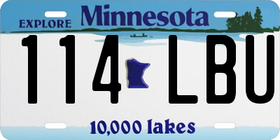 MN license plate 114LBU