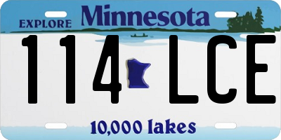 MN license plate 114LCE