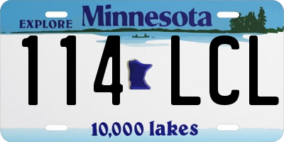 MN license plate 114LCL