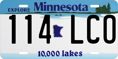 MN license plate 114LCO
