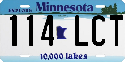 MN license plate 114LCT