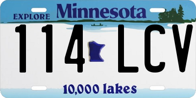 MN license plate 114LCV