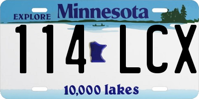 MN license plate 114LCX