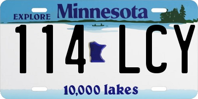 MN license plate 114LCY