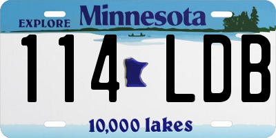MN license plate 114LDB