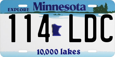MN license plate 114LDC