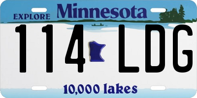MN license plate 114LDG