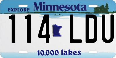 MN license plate 114LDU