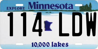 MN license plate 114LDW