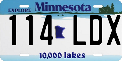 MN license plate 114LDX