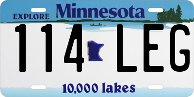 MN license plate 114LEG