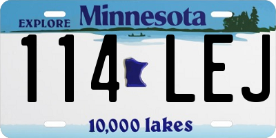 MN license plate 114LEJ