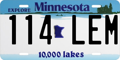 MN license plate 114LEM