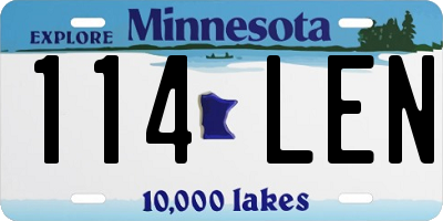 MN license plate 114LEN