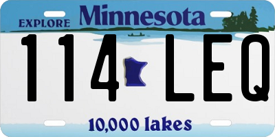 MN license plate 114LEQ