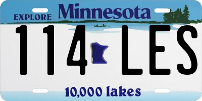 MN license plate 114LES