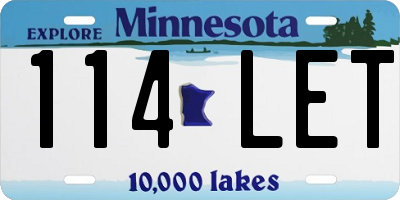MN license plate 114LET