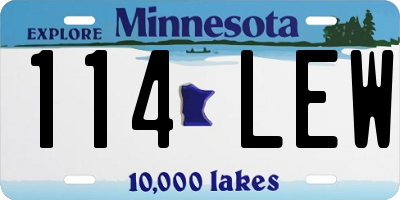 MN license plate 114LEW