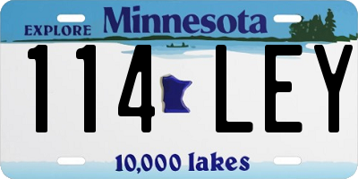 MN license plate 114LEY