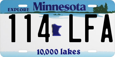 MN license plate 114LFA