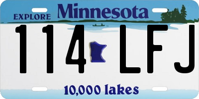 MN license plate 114LFJ