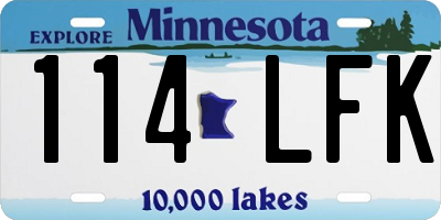 MN license plate 114LFK