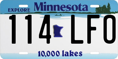 MN license plate 114LFO