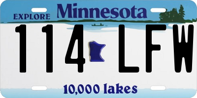 MN license plate 114LFW