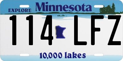 MN license plate 114LFZ