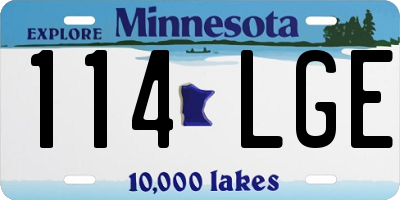 MN license plate 114LGE