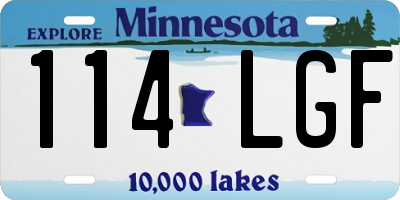 MN license plate 114LGF