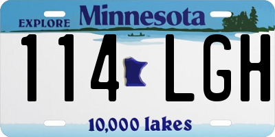 MN license plate 114LGH