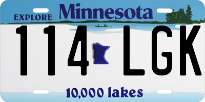 MN license plate 114LGK