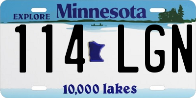 MN license plate 114LGN