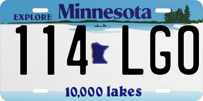 MN license plate 114LGO