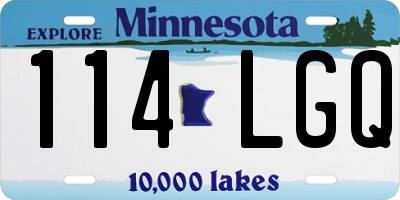 MN license plate 114LGQ