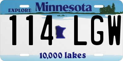 MN license plate 114LGW