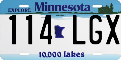 MN license plate 114LGX