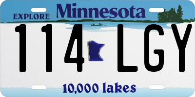 MN license plate 114LGY