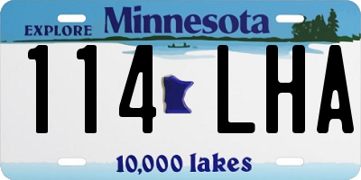MN license plate 114LHA