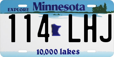 MN license plate 114LHJ